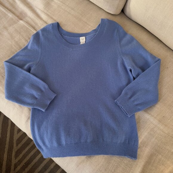 Garnet Hill 3/4 Sleeve Scoop Neck Cashmere Sweater - Picture 3 of 7